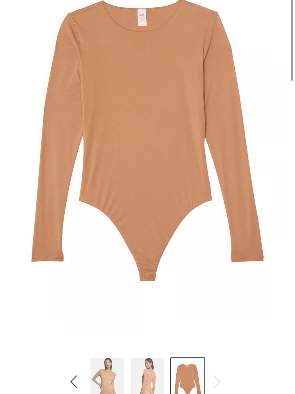 Victoria's Secret Long-Sleeve Tan Bodysuit